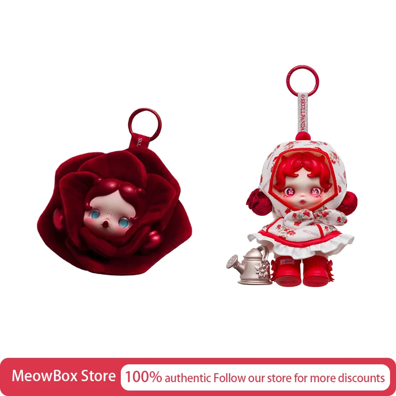 

Genuine Pop Mart Skullpanda Amid Flowers Series Pendant Skullpanda Petals In Four Acts Series Earphone Case Retro Keychain Doll