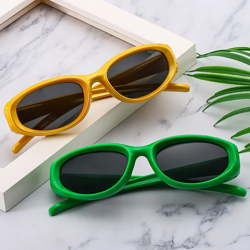 

Sports Sunglasses Cat Eye Fashion Oval Gold Y2k Outdoor Cyberpunk In Trend Retro Hippie Streetwear Car Driving Glasses New
