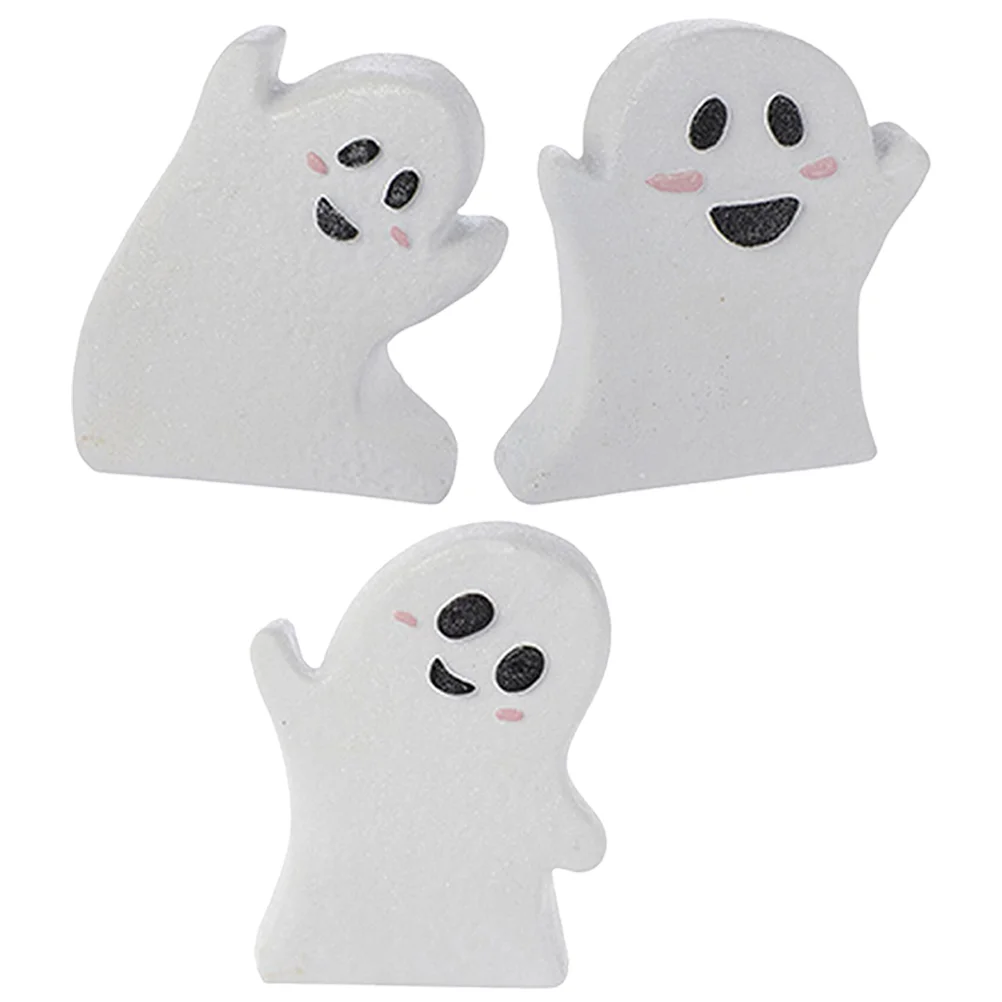 3 Pcs Trick or Treat Sign Ghost Table Tiered Trays Halloween Decorations Ornaments Happy