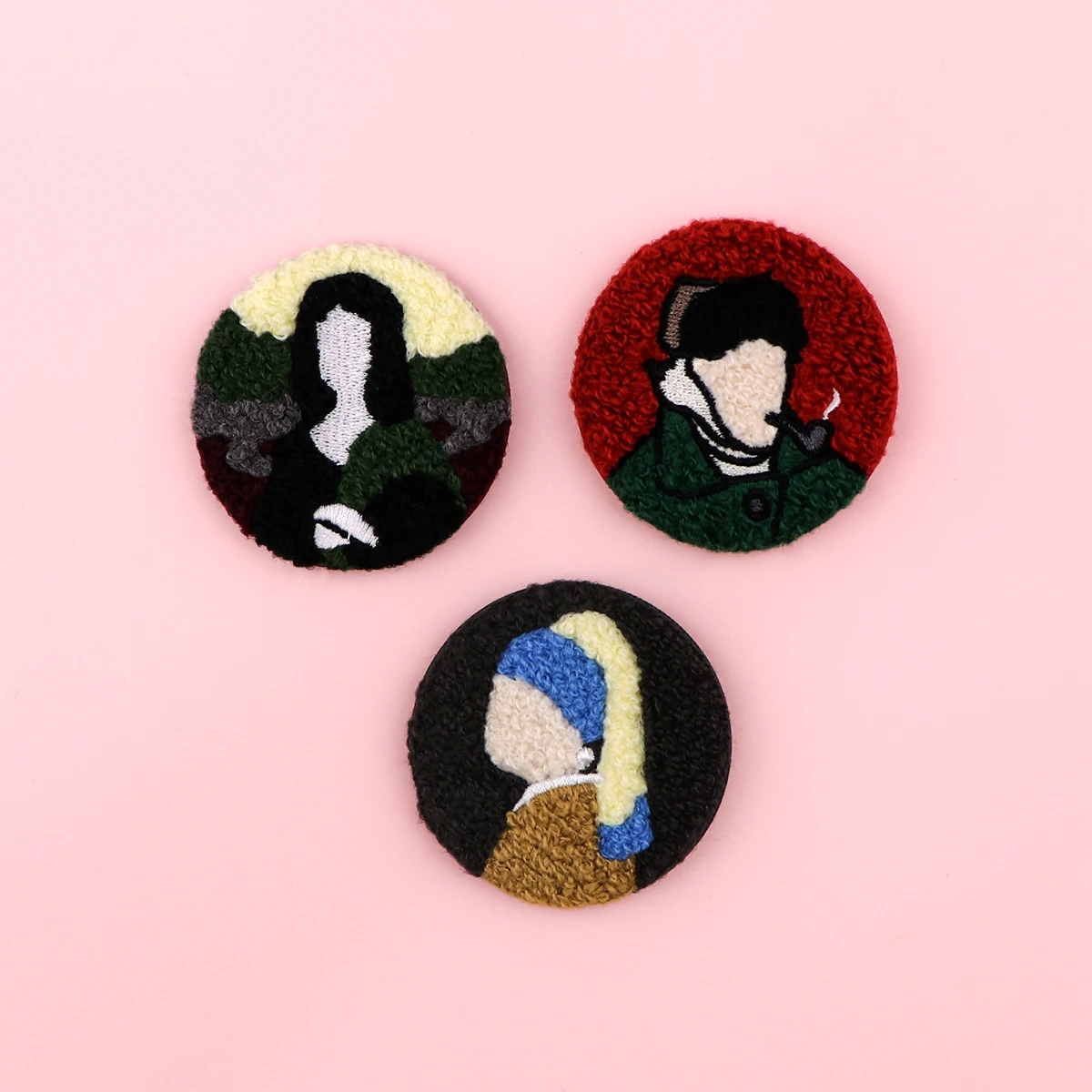 Art Oil Painting Button Pins Tinplate Brooch Towel Embroidery Lapel Badges for Clothes Bags Backpacks Briefcase Accessories Gift