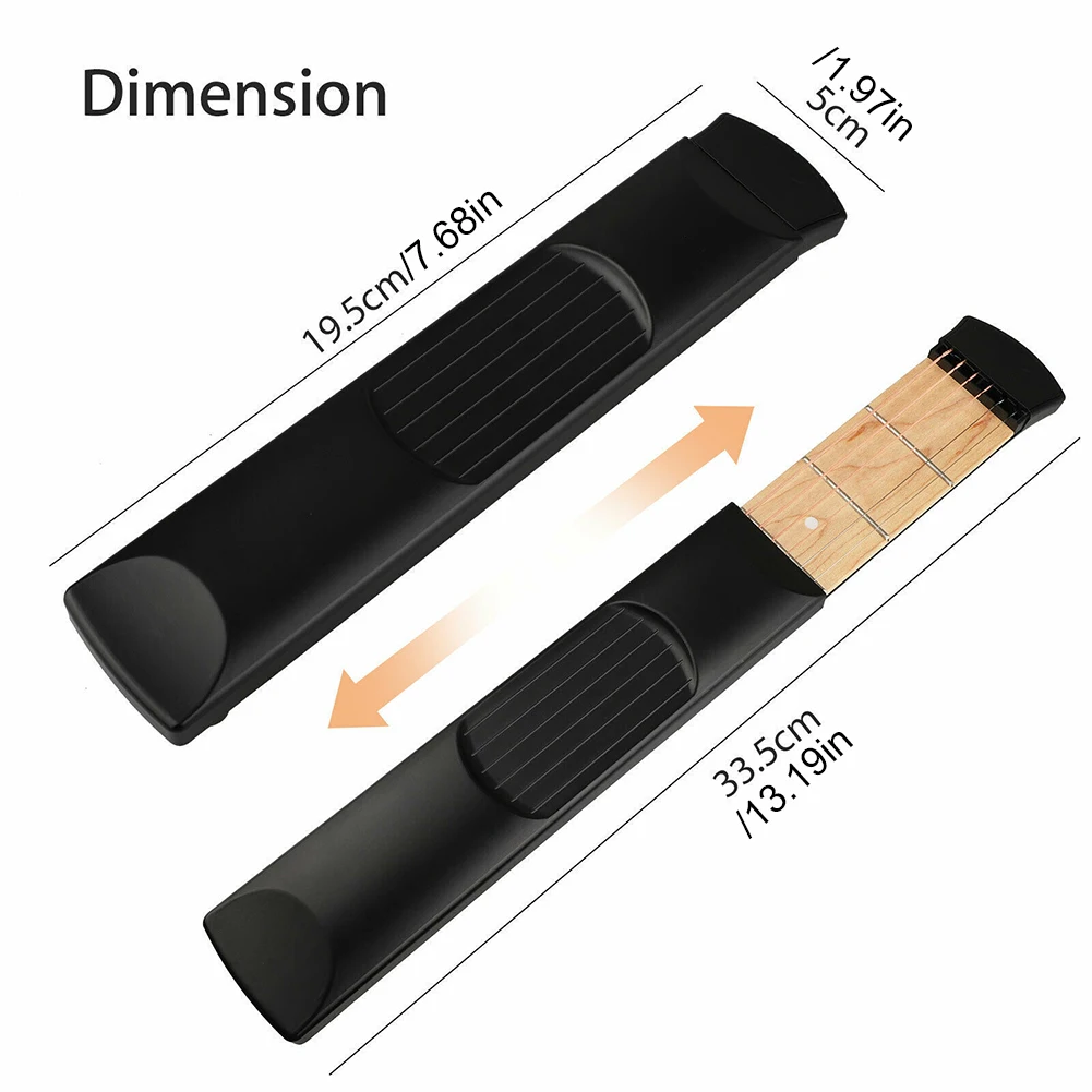 

6 String 4/6 Fret Portable Pocket Guitar Neck Chord Trainer Guitar Chord Trainer Wooden Guitar Practice Tool for Beginner