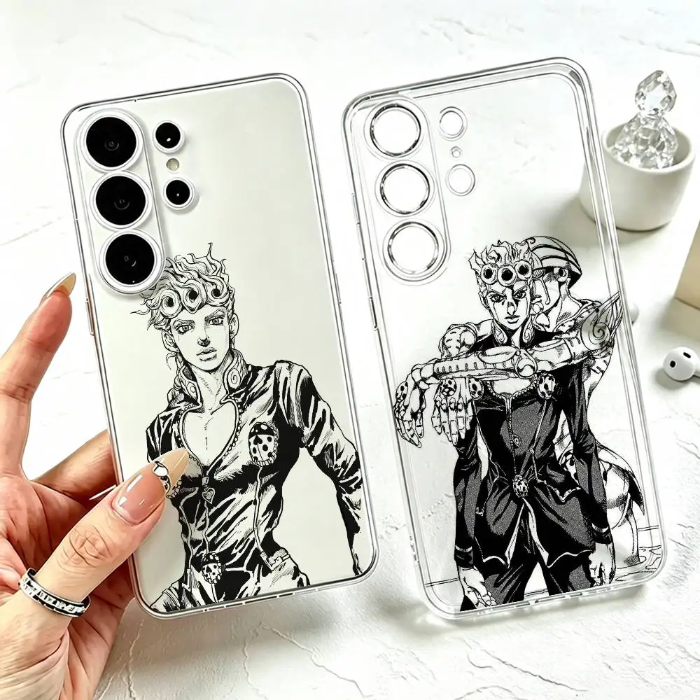 J-JOJOs G-Giorno G-Giovanna  Phone Case Transparent Silicone Soft For Samsung S25,S24,S21,S22,S23,S30,Ultra,S20,Plus,Fe