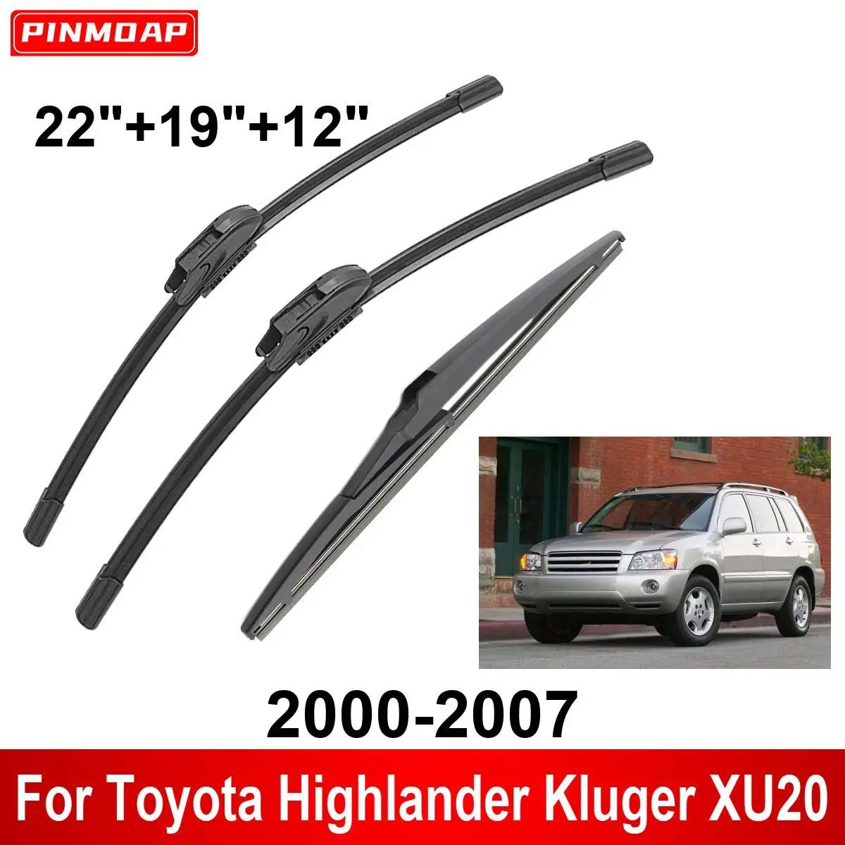 

1/2/3/4/6PCS Car Wiper For Toyota Highlander Kluger XU20 2000-2007 Front Rear Wiper Blades Brushes Auto Accessories 2004 2005