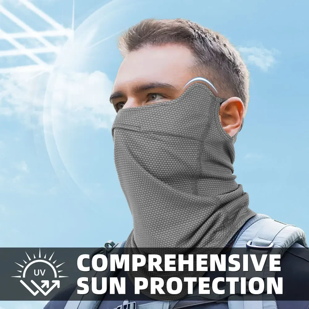 Açık Buz Soğutma Güneş Koruyucu Maske Yaz Anti-UV yüz kapatma Boyun Körüğü Eşarp Nefes Güneş Koruma Kulak Asılı Bandana Erkekler