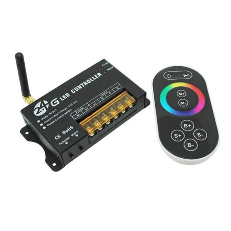 

DC5-24V RGB LED Controller RF201 with 2.4GHz RF Press Remote for 5050 or 3528SMD RGB LED Strips