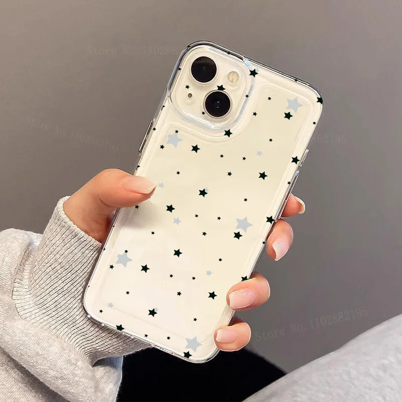 Clear Stars Heart Soft Silicone Case For Samsung Galaxy A51 A31 A21S A11 A50 A30 A20 A20S A10 A10S S10 Lite S9 S8 PIus Cover