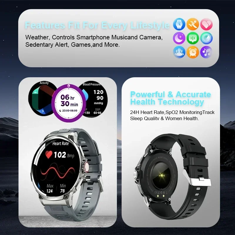 2024 New Smartwatch 1.85'' Ultra HD GPS Track Bluetooth Call. 710Mah Large Battery Durable Build. Fashion Style. Sports Fitness.