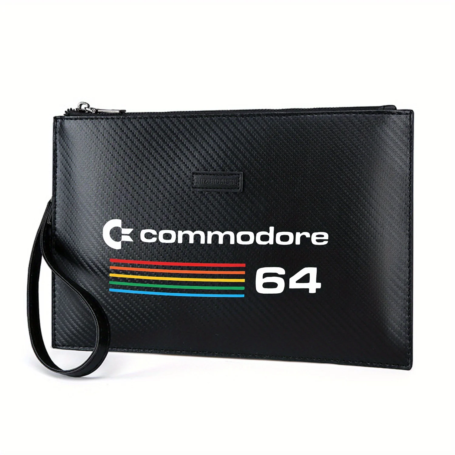 

Логотип Commodore в радужную полоску 64, белый текст, элегантная мужская сумка из искусственной кожи с принтом, модная и практичная для повседневной носки
