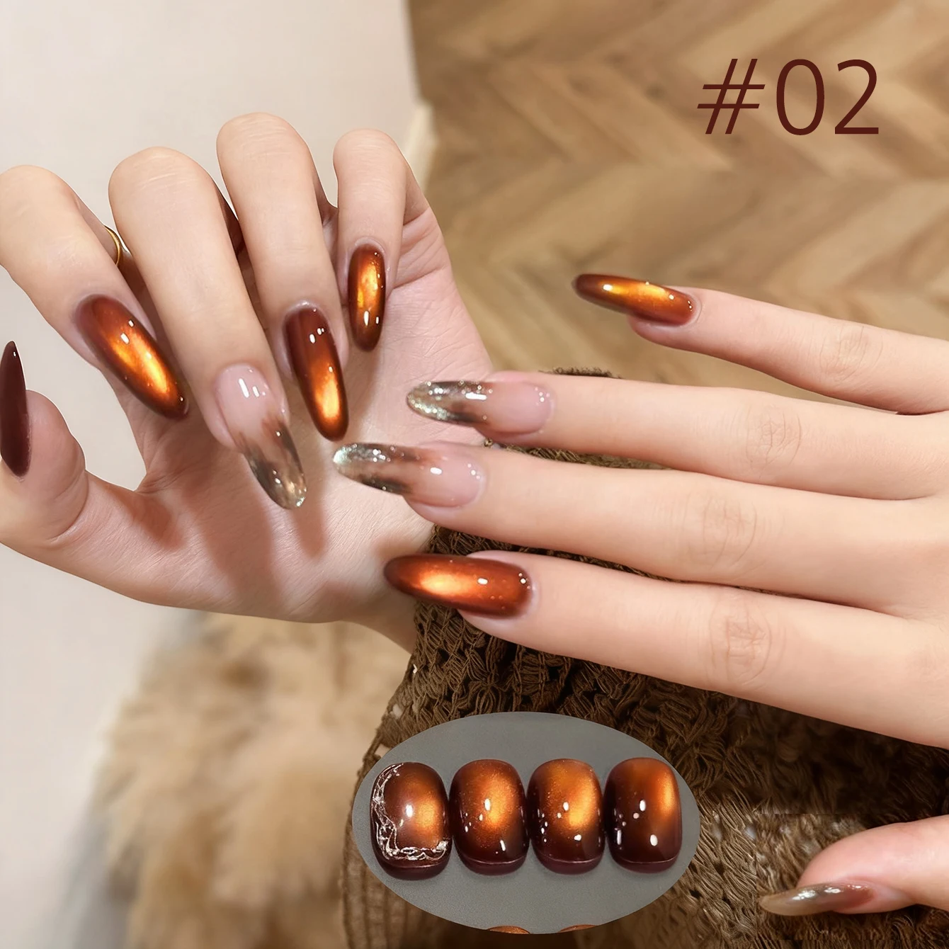 MIANEL 2026 Neuer Braun-Blauer Katzenaugen-Herbst-Winter Retro Himmelblauer Eleganter Glasperlen-Katzenaugen-Aufhellender Gel-Nagellack – Detail 12