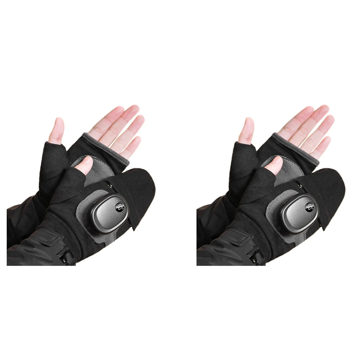 AUU-4X ถุงมืออุ่น, ถุงมืออุ่นมือแบบชาร์จ USB, ถุงมือเต็มนิ้วฤดูหนาวสำหรับผู้หญิงที่อบอุ่น (สีดำ)