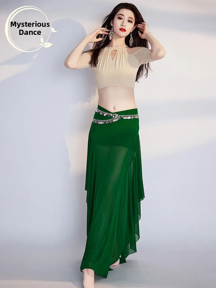 Costume d'entraînement de danse du ventre Original, haut et jupe, Costume de spectacle de couleur Blo, vêtements de sport de danse orientale pour femmes