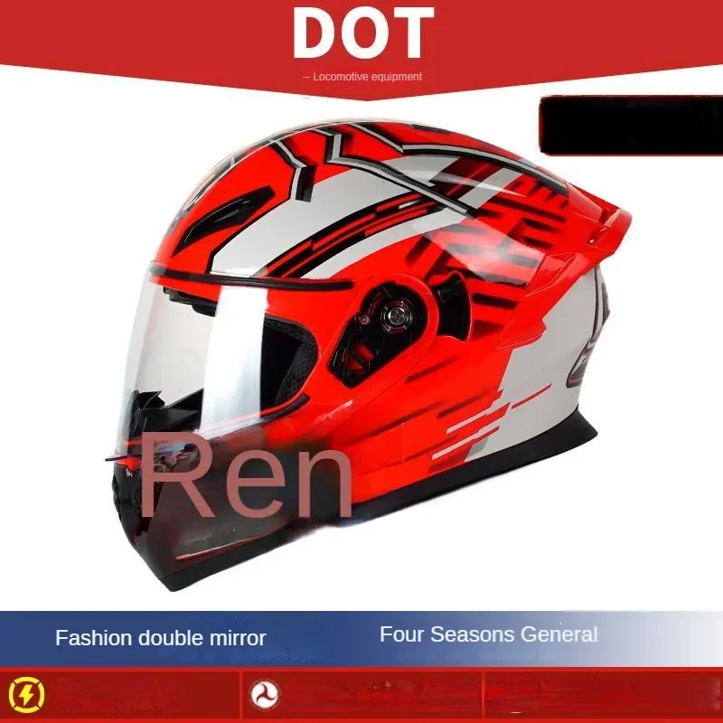 Casco da motociclista, casco staccabile unisex a doppia lente, casco da motociclista personalizzato, casco fuoristrada full surround