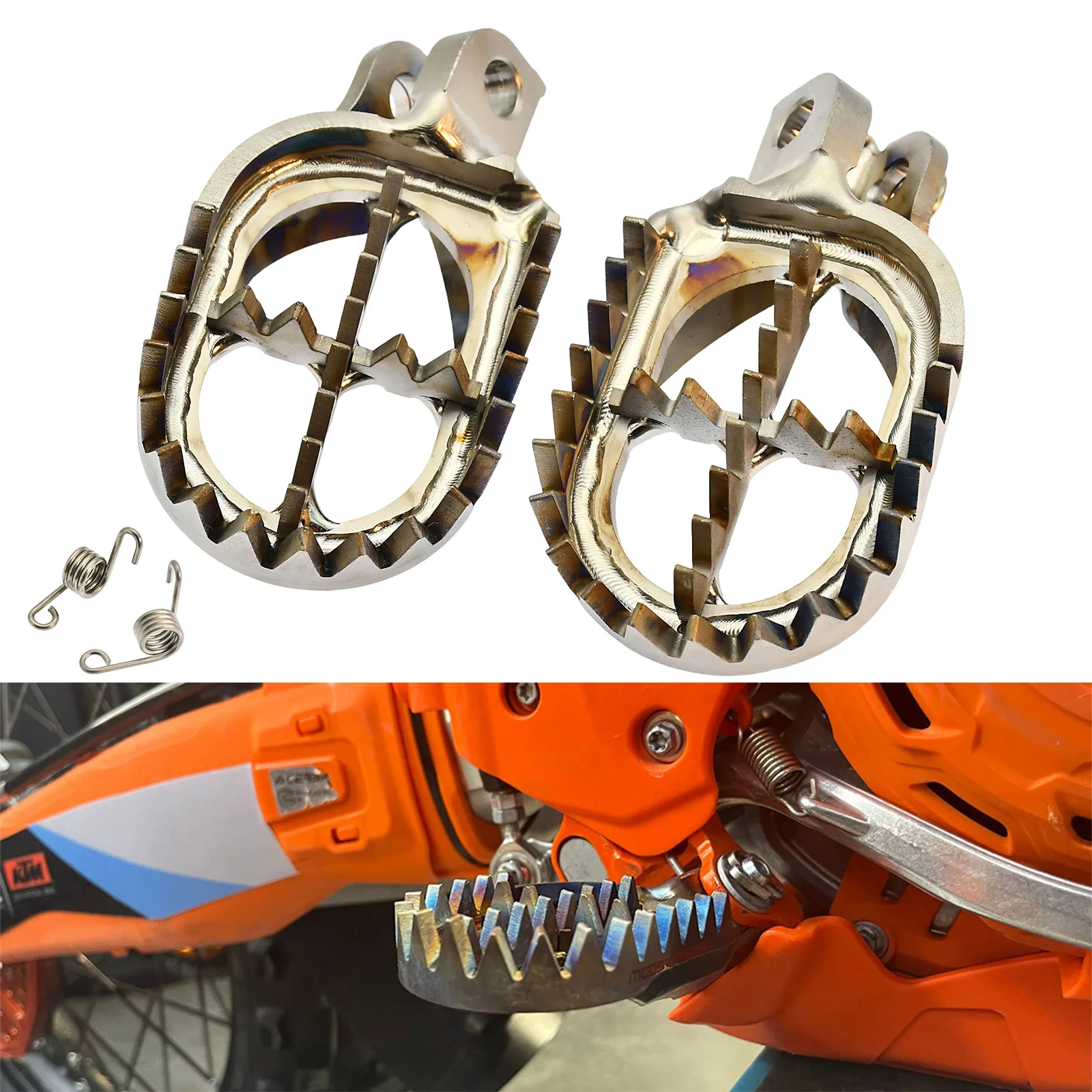 NEW Titanium Forged Foot Pegs Pedals Rests For KTM 690 790 950 990 1090 1190 1290 Super Adventure R Supermoto R T Enduro SMC SMR