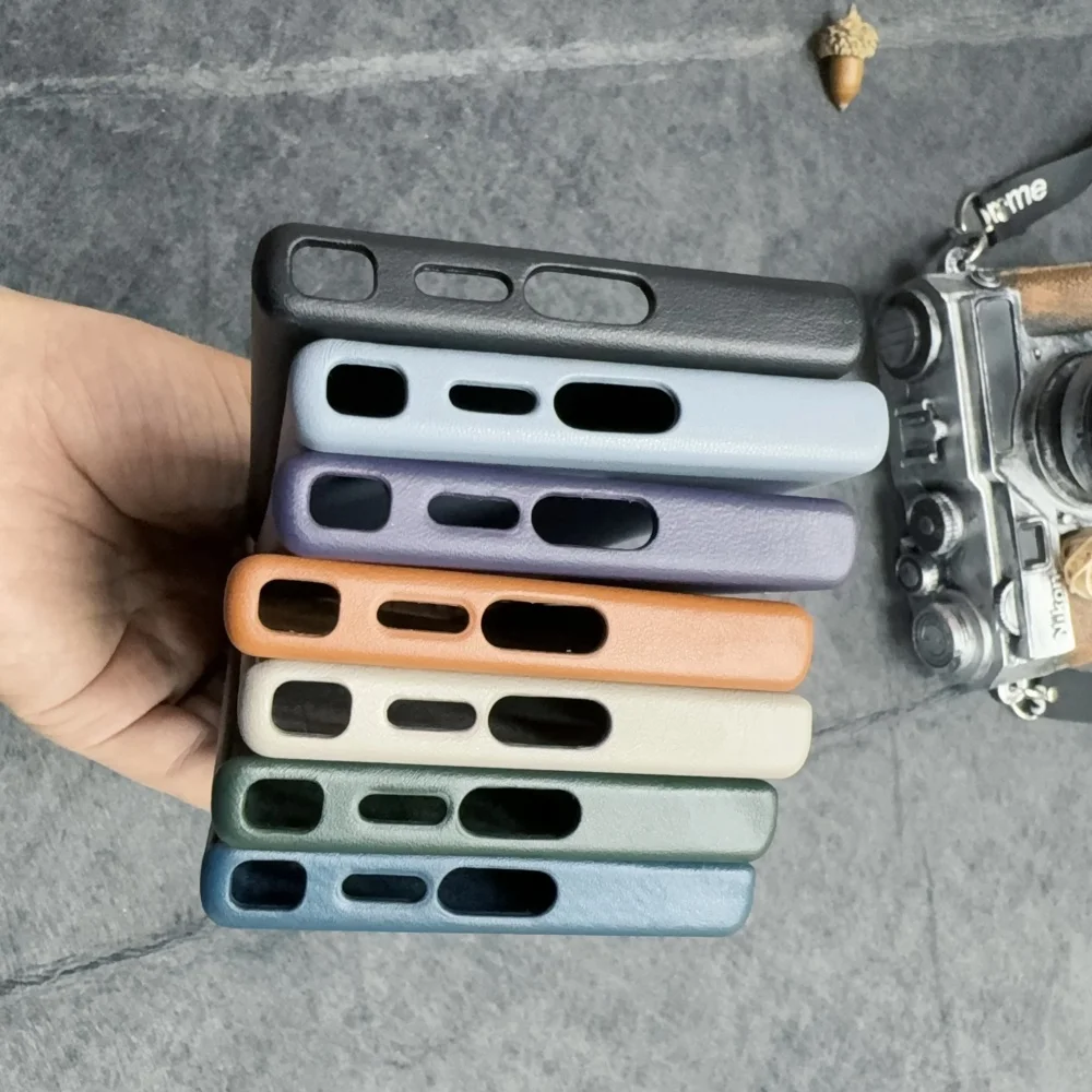 Genuinely Crafted Vegan Leather Case For Samsung Galaxy S24 Ultra S24+ Plus S23 Ultra S22 Ultra Back Cover Plain Korean Business