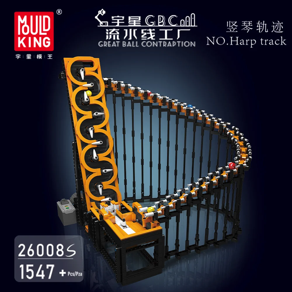 MOC Bouwstenen GBC Module Harp Track 26008 Model Motor Machine Sport Bal Technologie Bricks DIY Creatief Speelgoed Kerstcadeaus