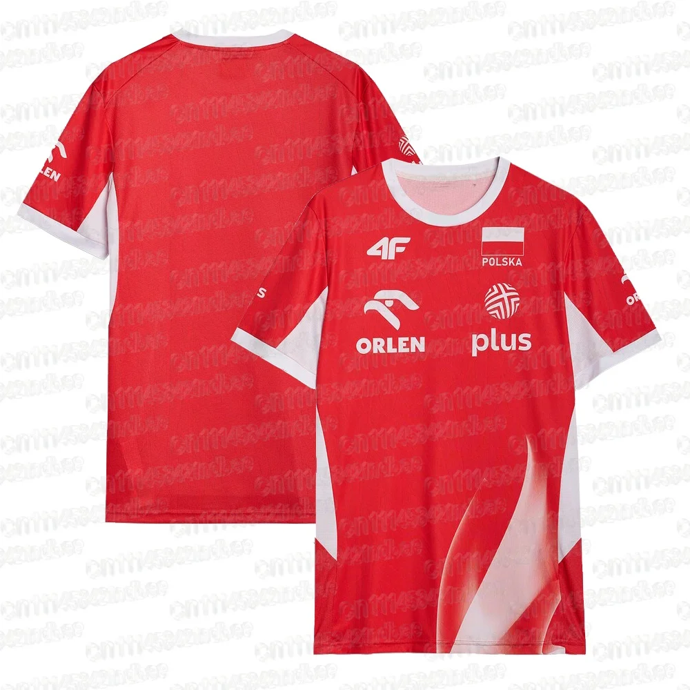 2026 Polen Volleyball-Team Oversized T-Shirt Y2K Harajuku Streetwear Kurzarm Performance Sport-Fan-Trikot Familien-Partnerlook – Detail 7