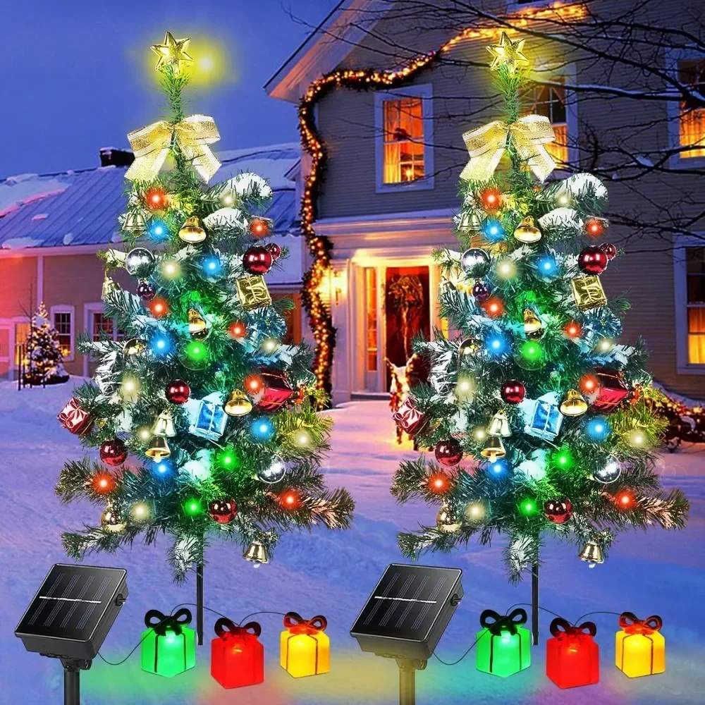 

Solar Christmas Tree Lights Outside Decorations 31 in,8 Modes Christmas Lights Outdoor Waterproof with 23 Xmas Accessories