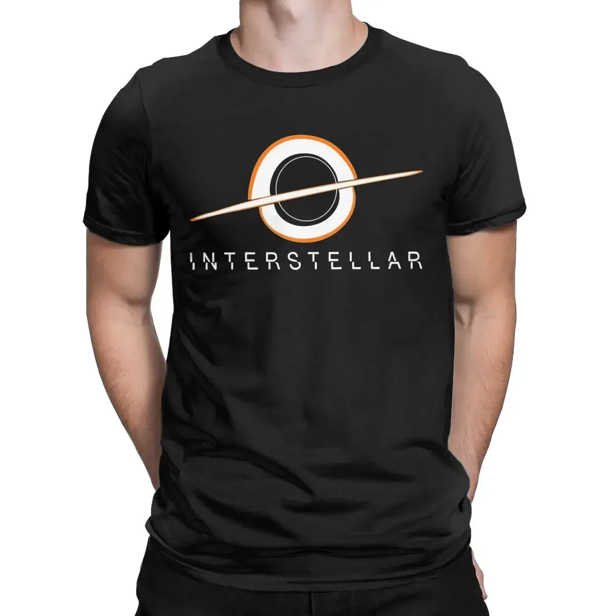 Men Black Hole Interstellar T Shirt Space Science Fiction 100% Cotton Clothes Vintage Short Sleeve Round Collar Tees T-Shirts