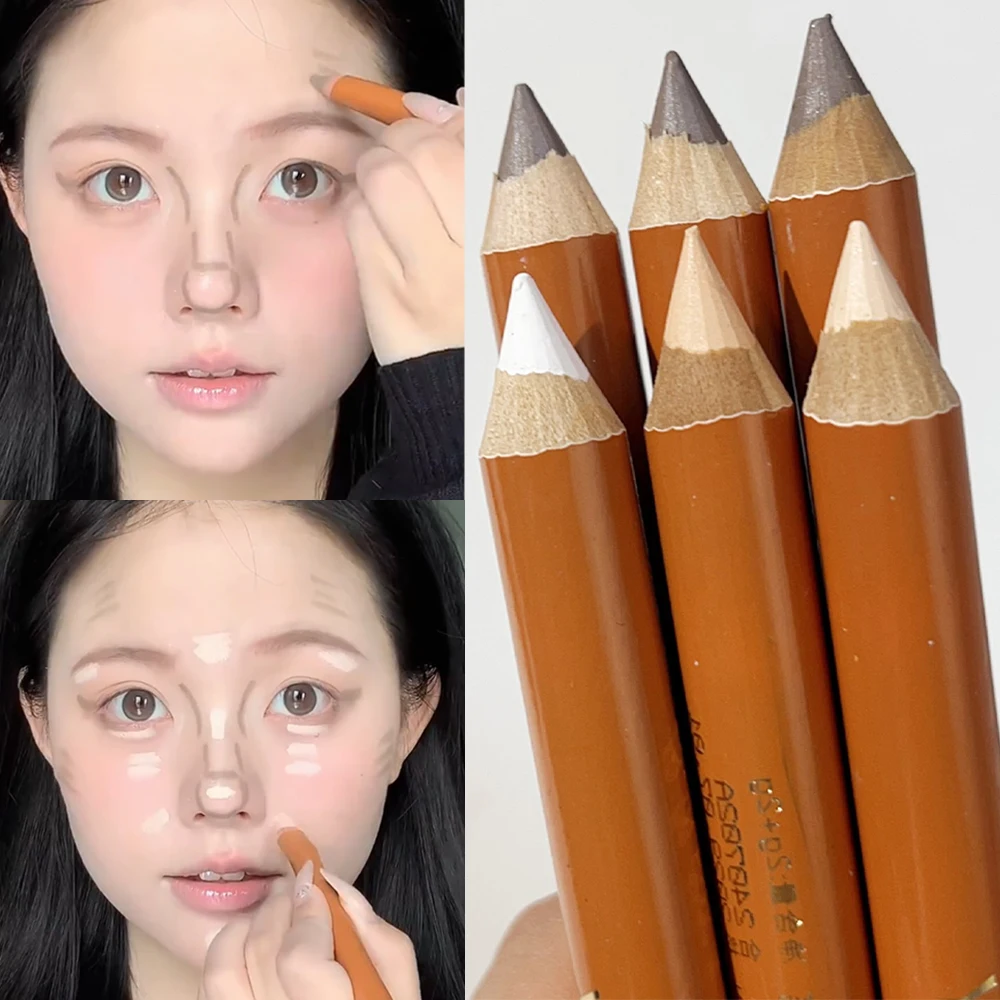 Matte Double-headed Contour Stick Highlighter Bronzer Nose Shadow Concealer Pencil Waterproof Brightening Face Contouring Makeup