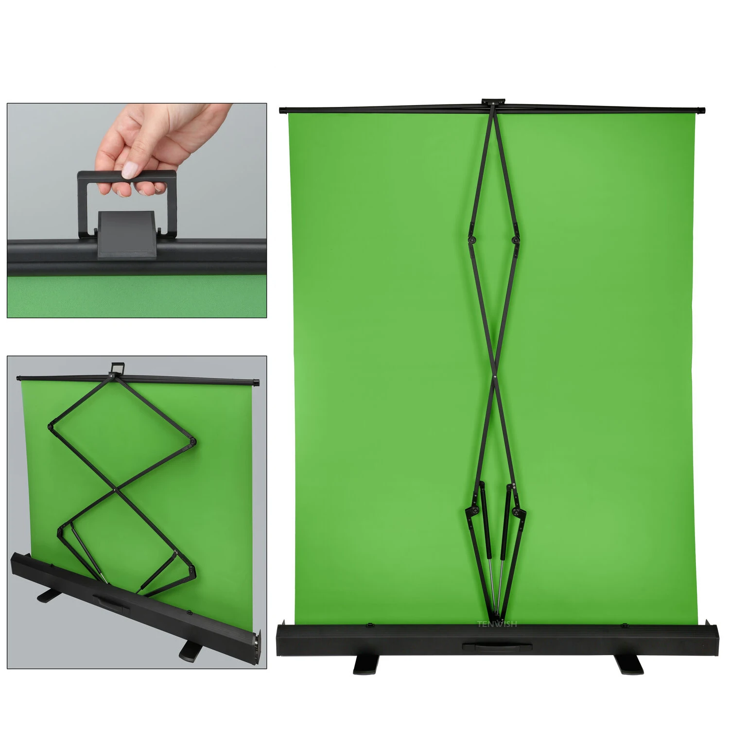 خلفية كروماكي سريعة قابلة للطي 1.5x شاشة خضراء 2 متر للاستوديو المنزلي OBS ستريم زووم مؤتمر تيكتوك يوتيوب فيديو