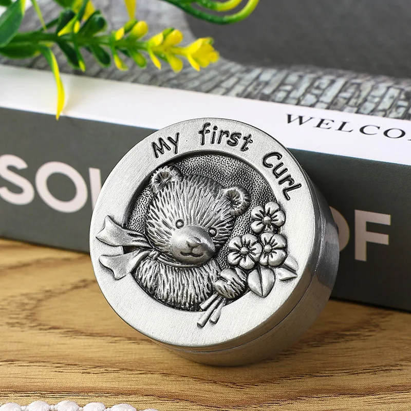 Vintage Metal Deciduous Tooth Storage Box Boys Tooth Commemorative Box Girls Baby Tooth Replacement Collection Box Newborn Gifts