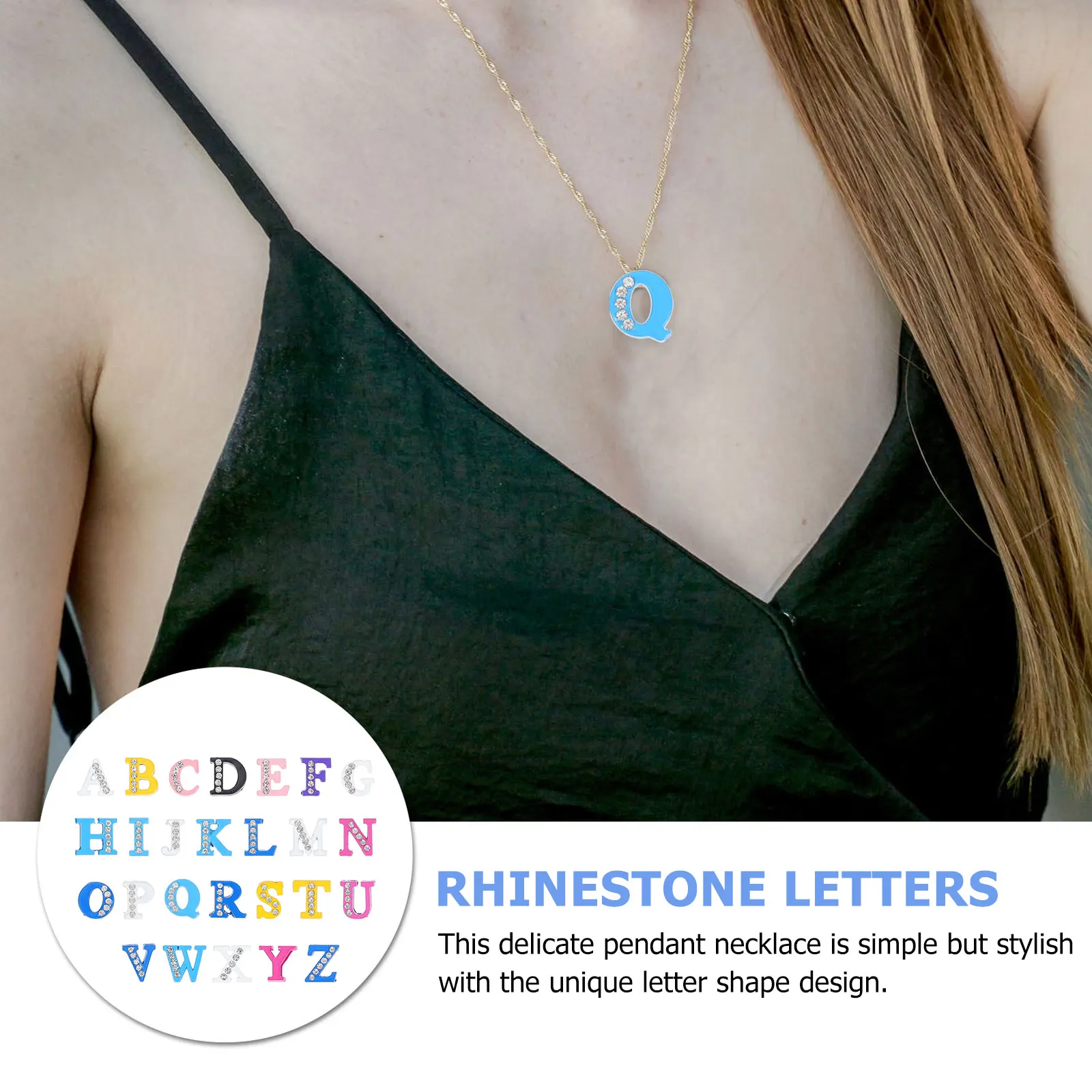 

Alphabet Beads Jewelry Alloy Letters Charms Rhinestone Pendant Lettering Necklace Bracelet DIY Crafts Accessories Gifts