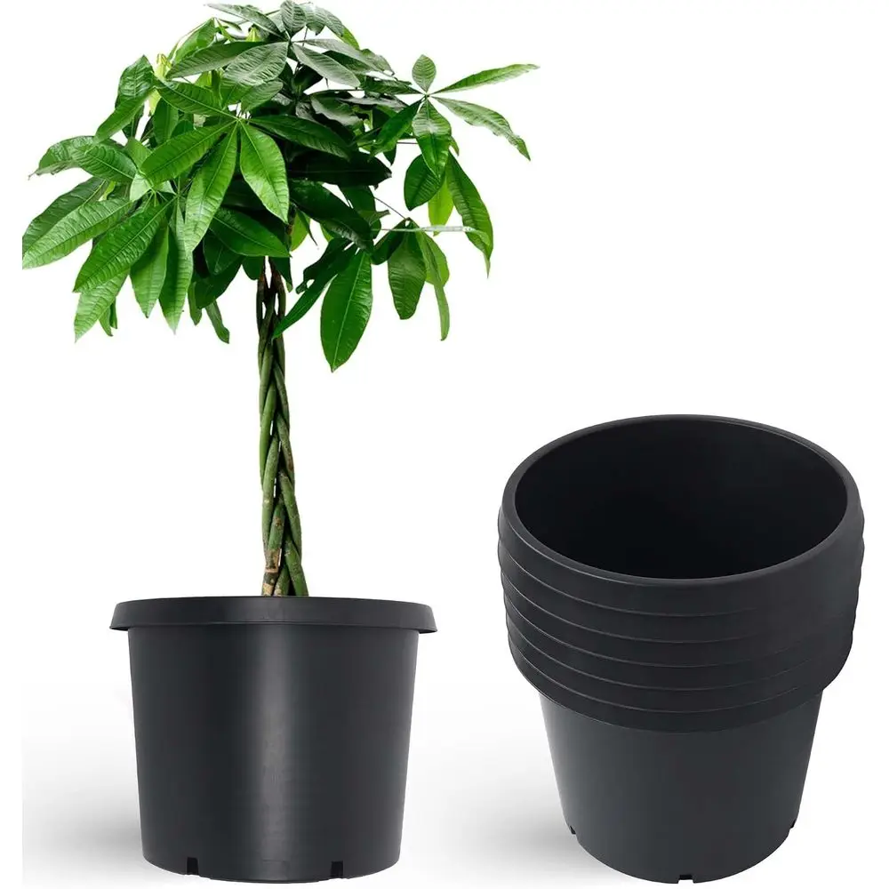20 Gallon Nursery Pots, 5-Pack, Injection Molded Plastic Plant Containers