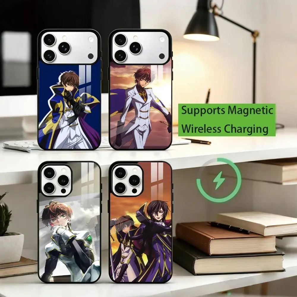 

Anime Code Geass Suzaku Kururugi Phone Case For iPhone17,16,15,14,13,12,11 Plus,Pro Compatible with magnetic wireless charging