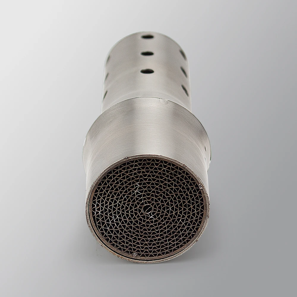 Silenciador Universal para Motocicleta de 50 mm, Catalizador de Escape, Reducción de Ruido, Tipo Panal, para la Mayoría de los Tubos de Escape