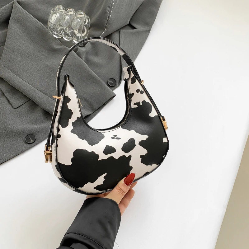 Neue Kuh Muster Schulter Tasche Für Frühling/Sommer Vielseitige frauen Tasche Personalisierte Koreanische Leopard Muster Unterarm Handtasche – Detail 28