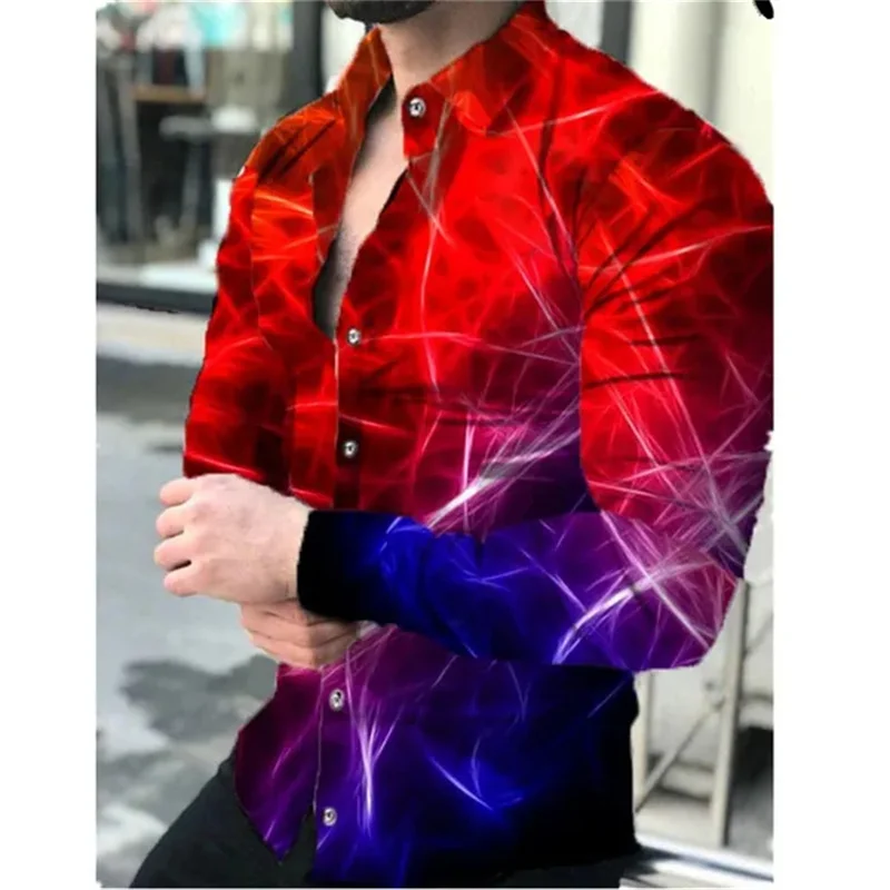 2023 Luxury Shirt Spring Autumn Men\'s European and American Fashion 3D Printed Shirt Casual Loose Cardigan Long Sleeve Shirt 6XL