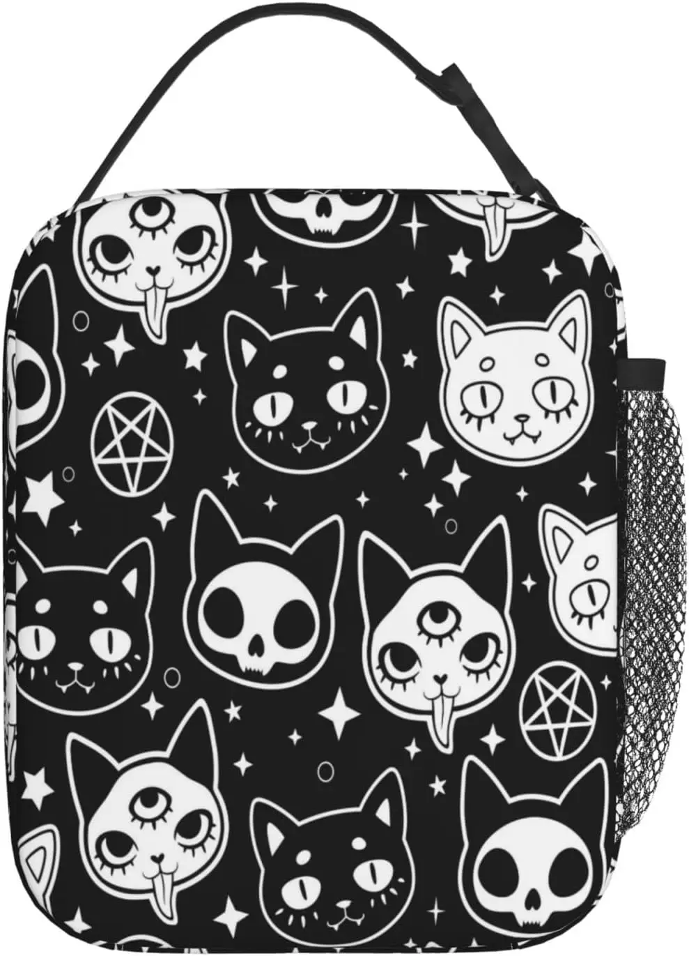 Sac à lunch isotherme Goth Cat pour hommes et femmes, boîte à lunch pour le bureau, le voyage, le sac fourre-tout pour le repas d'Halloween