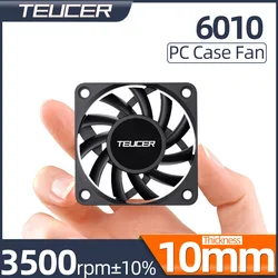 6010 6cm DC 12V 3Pin Cooling Fan with Big 4Pin Power Supply Noiseless Hydraulic bearing 3500 RPM Computer PC CPU Case ventilator