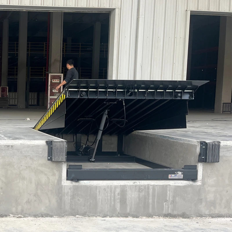 Enhance safety electric hydraulic dock leveler with body guards automated dock leveler logistics stationary dock leveler