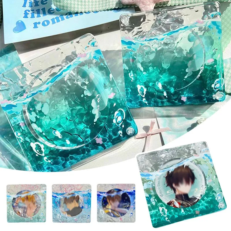 Custodia protettiva per badge anime da 58/75 mm Porta badge in acrilico Distintivo a onde subacquee Spilla in mattoni Display per materiale scolastico