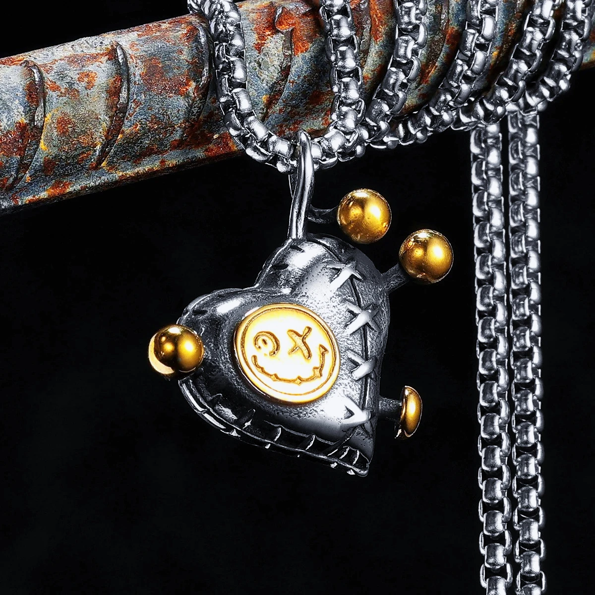 Smile Love Heart Men Necklaces With Pendant Stainless Steel Jewelry For Male Women Punk Hip Hop Accessories Gifts Wholesale