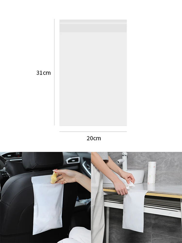 

100pcs 31*20cm Garbage Bags, Storage Bags And Convenient Storage Bag Car Garbage Convenient Time Type Garbage Bag Home Parts