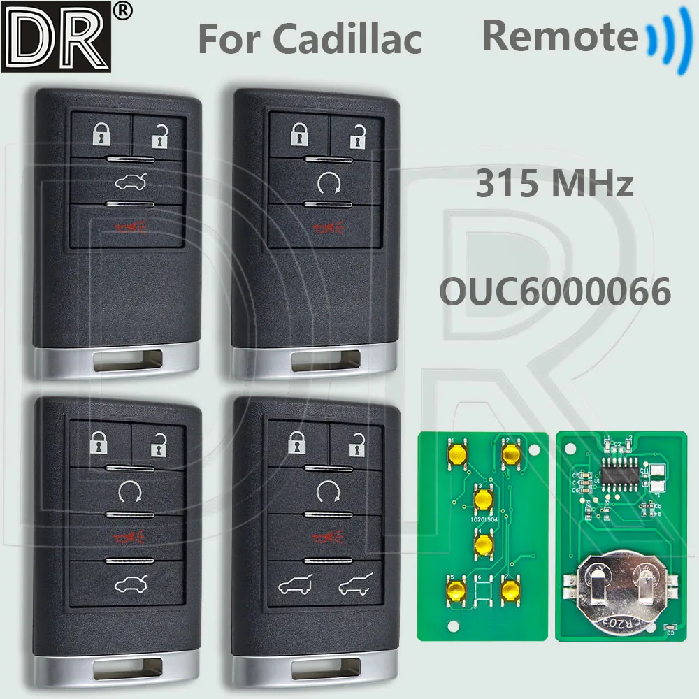 

DR OUC6000066 315 МГц смарт-карта без ключа, автомобильный ключ дистанционного управления для Cadillac Escalade EXT ESV 2007-2014