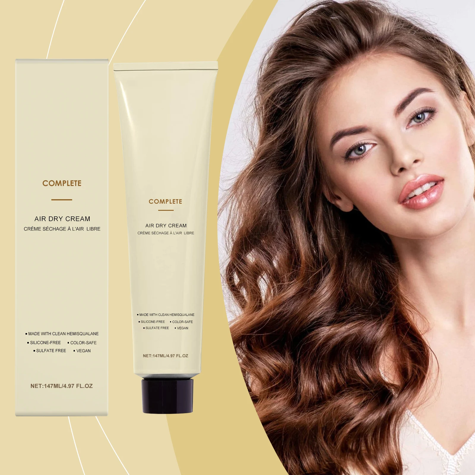 Smooth Curl Defining Cream Non-stick Hydrates & Eliminates Anti-Frizz Cream Define To Frizz, 147ml Hair-Smoothing E6M1