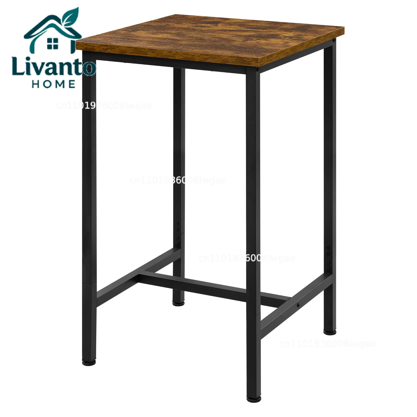 

WOLTU Square Bar Table High Table for Bistro Kitchen Living Room Metal Frame Space-Saving Dining Pub Table for Bar Accessories