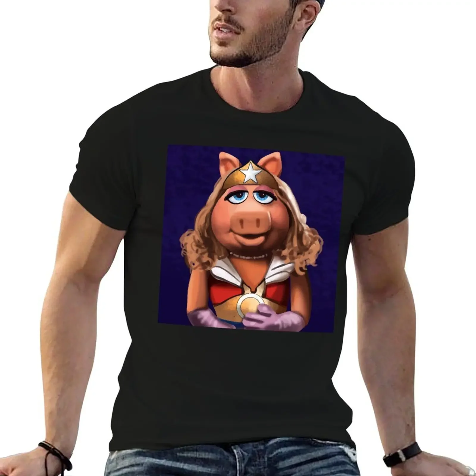 Miss Puppet Character Piggy Cool Gifts T-Shirt oversizeds graphic shirts Funny t-shirt cotton graphic tees designer t shirt men