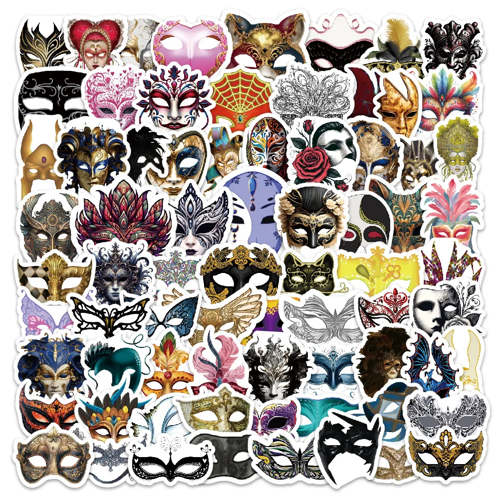 50/100PCS Maschera Cartoon Adesivi Festa in maschera Graffiti Decorazione fai da te Giocattolo divertente Decalcomanie Laptop Chitarra Auto Bici Skateboard