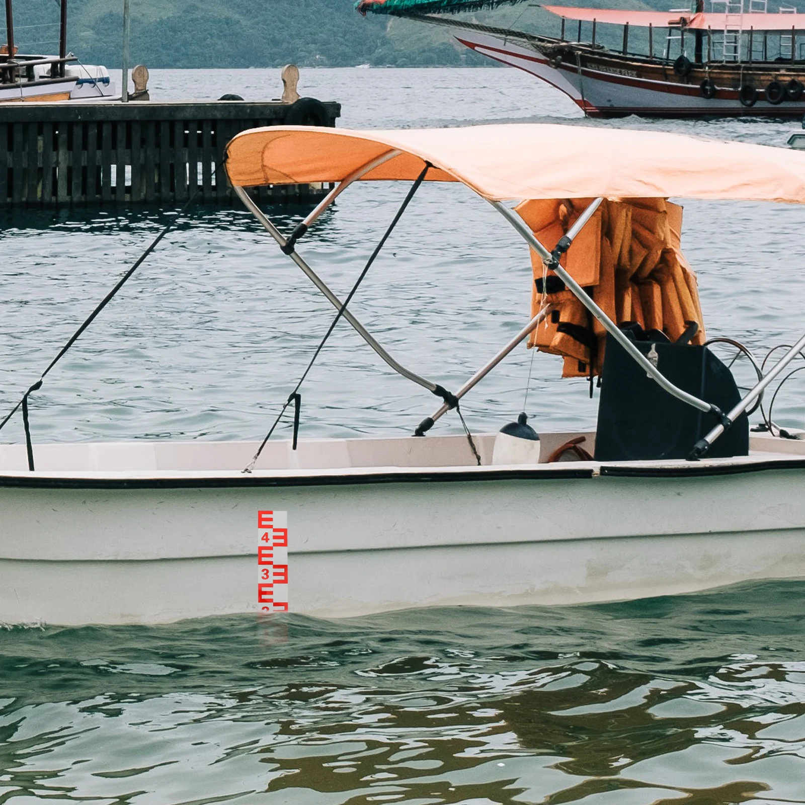 

2pcs Water Level Sticker Gauge Aluminum Scale Indicator Reflective Pool Pond High Precision Self-Adhesive Measurement