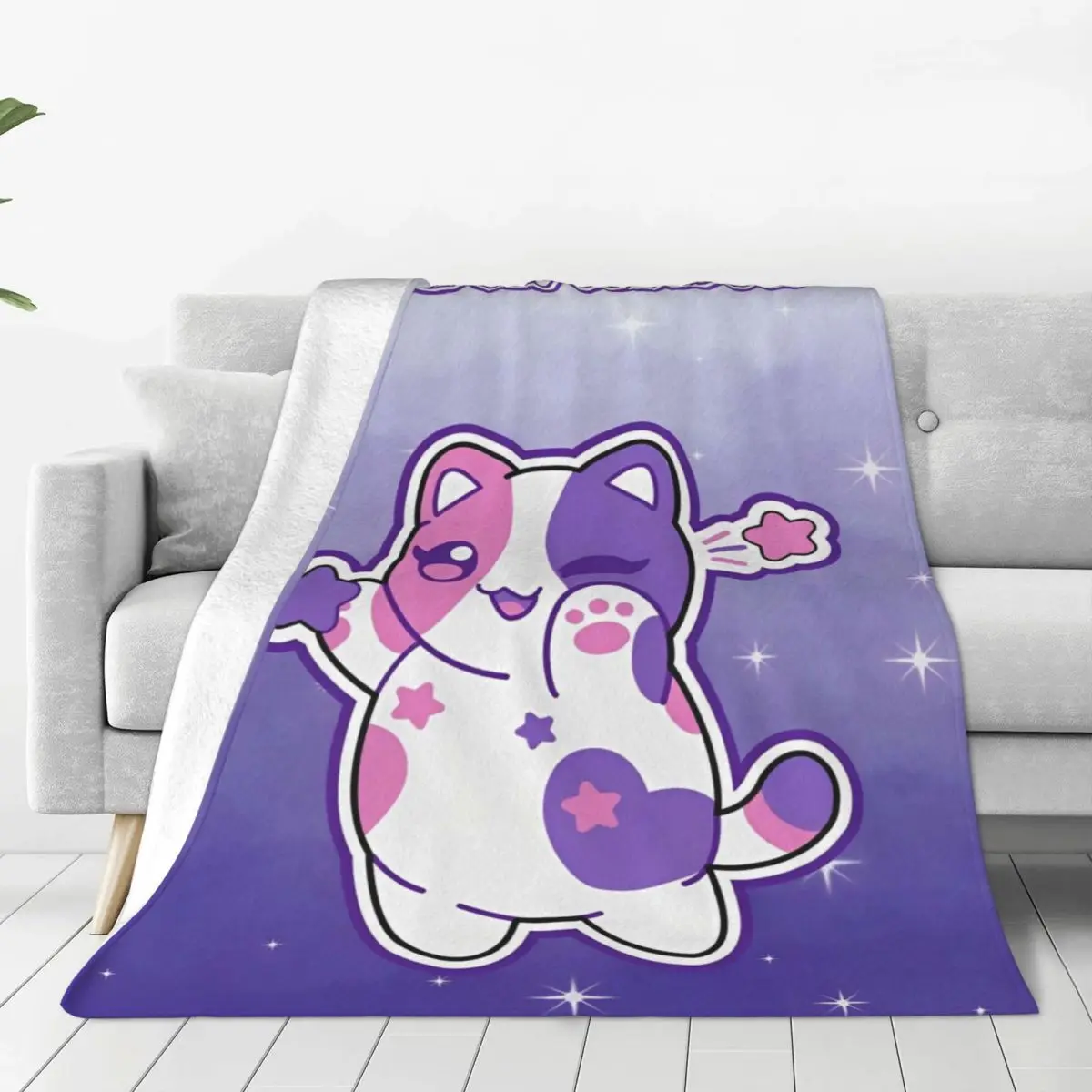 Aphmau Cat Anime Blankets Spring Autumn Cartoon Multifunction Lightweight Throw Blankets for Bedding Couch Plush Thin Quilt