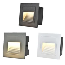 3W 5W 10W LED Wall Lamp Aluminum Stair light Recessed LED Step Lamp Pathway Wall Corner Lamps AC220V Dimmalbe Wall Light DC12V