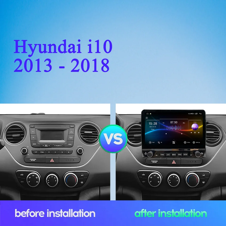 Radio de coche para Hyundai i10 2013 2015 2017 reproductor de música y vídeo Multimedia para coche unidad principal de Radio grabadora de cinta Gps Navi RDS DAB +