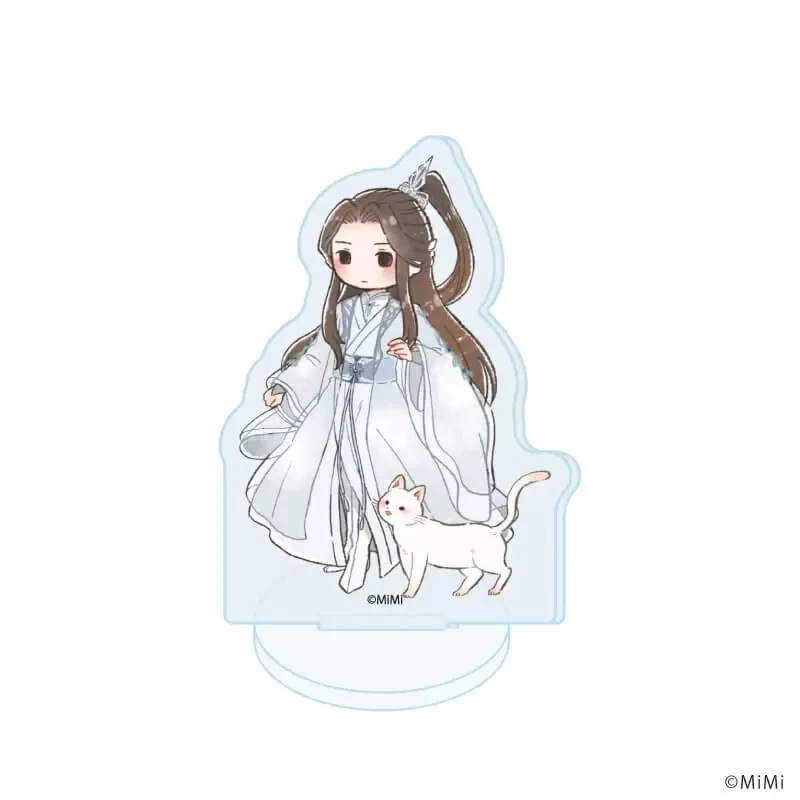 10 سنتيمتر رجل هزلي Erha وله القط الأبيض ماستر صغير لطيف الاكريليك الشكل النساء مو ران تشو وانينغ جمع حلية