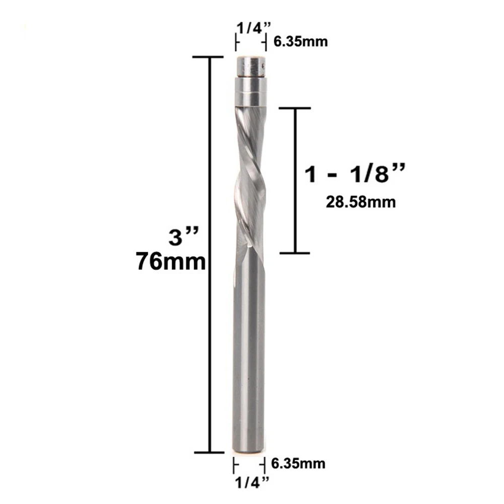 Brocas de ajuste al ras, broca enrutadora de 3 \\\ ", cortador inferior/broca enrutadora, punta de acero soldada plateada para herramientas eléctricas de madera contrachapada