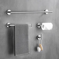 Placcatura in cromo in acciaio inox rotondo a parete portasciugamani porta carta igienica accappatoio ganci per asciugamani Set di accessori per il bagno