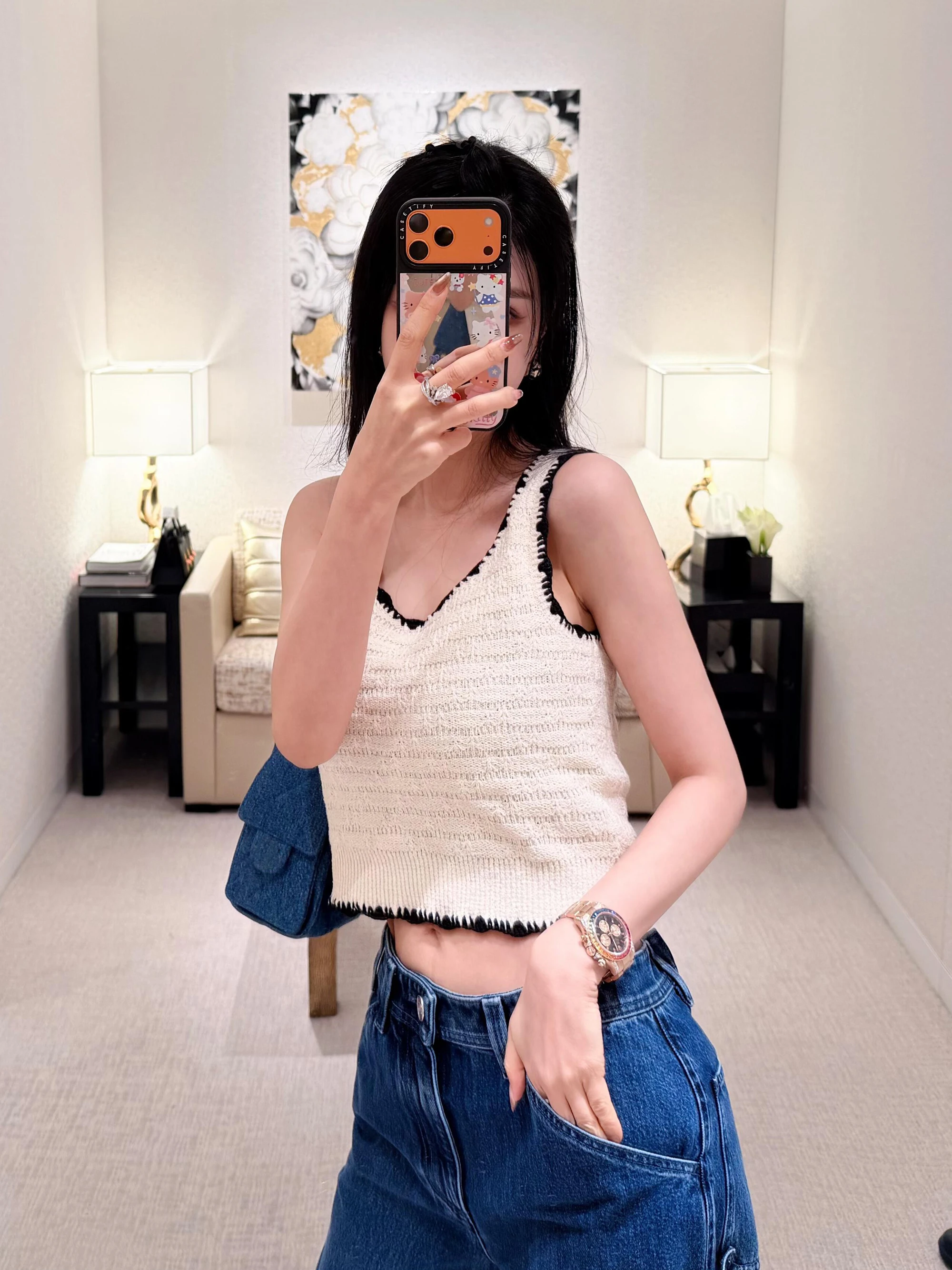

Knitted Vest Women's Retro Color Blo Fraant Sle Unique Beautiful Plaid Strap Top Polyester Fiber Long Sve V-Ne o...